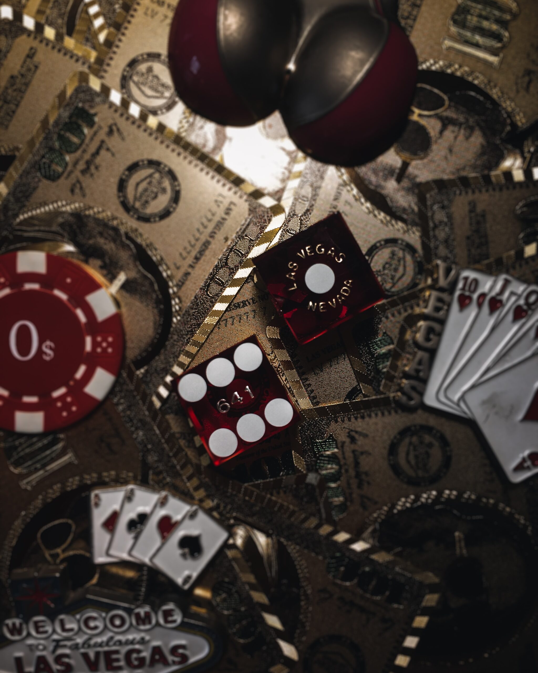 an image of dice and poker chips