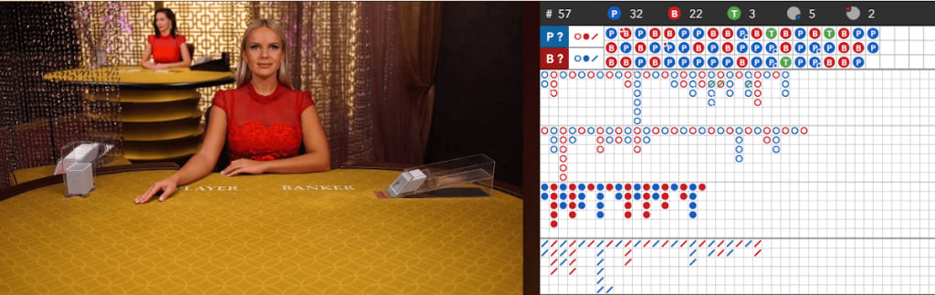 croupier au baccara live