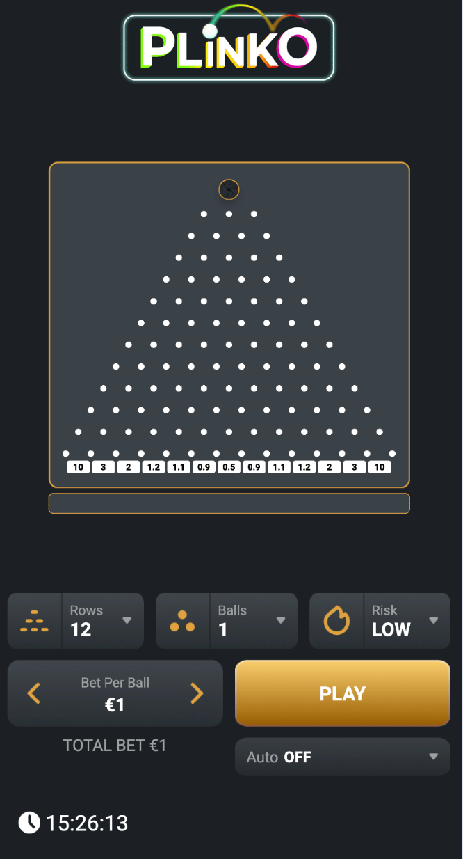 View of the Plinko UI from a smartphone