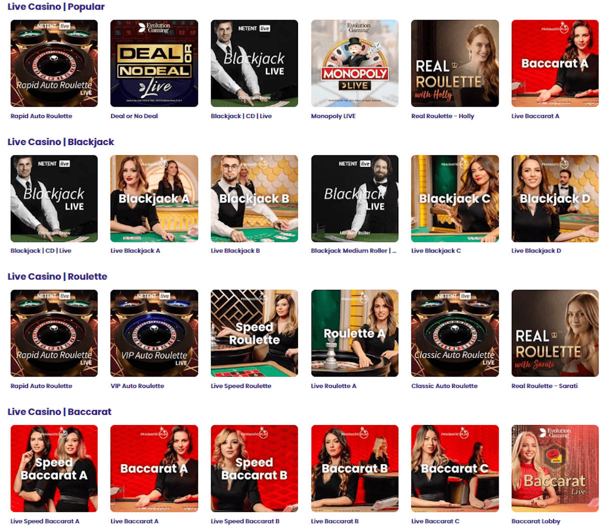 Evolution Casino Games