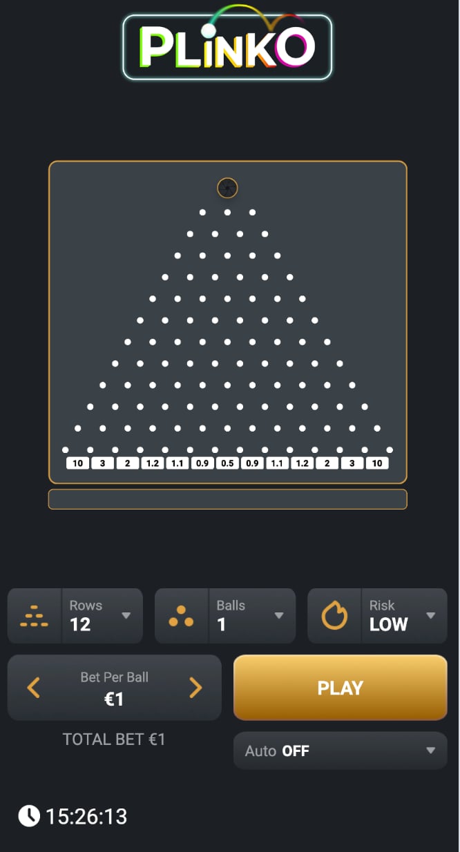 View of the Plinko UI from a smartphone