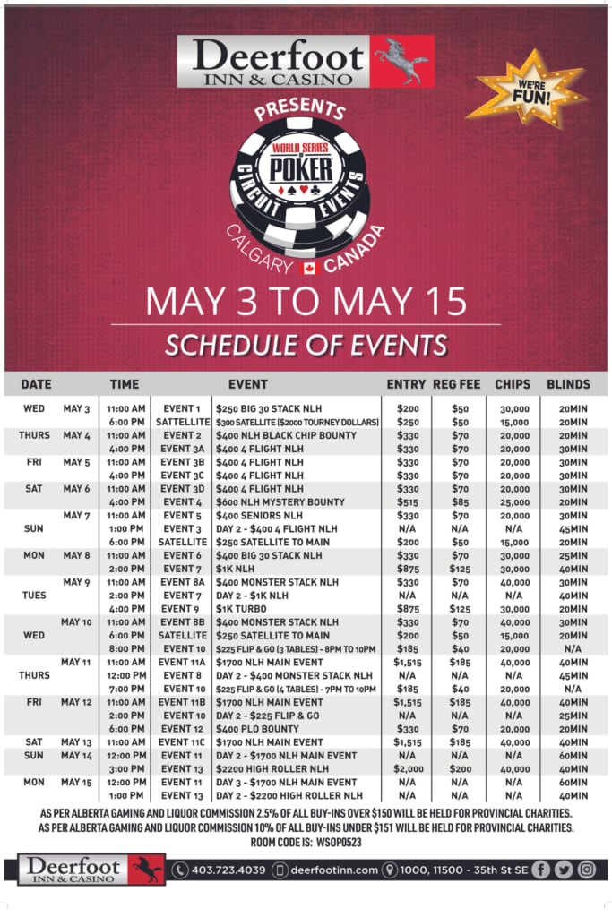 wsop schedule